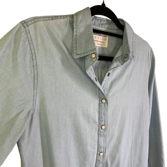 COLORFAST APPAREL Light Wash Denim Shirt Jean Dress - Picture 3 of 15